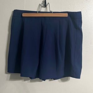 Navy Polyester Women's Shorts